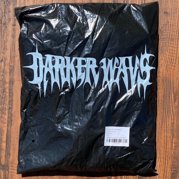 NWT Darker Wavs Jersey Extra Tall Turtleneck Thumbhole Cuffs Open Back Scarf Top - Picture 6 of 10